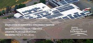 D. C. Taylor Co. named Excellence in Roofing Honorable Mention for roof restoration in California